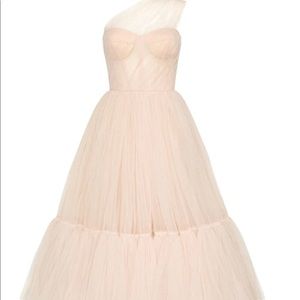 Blush tulle midi-dress